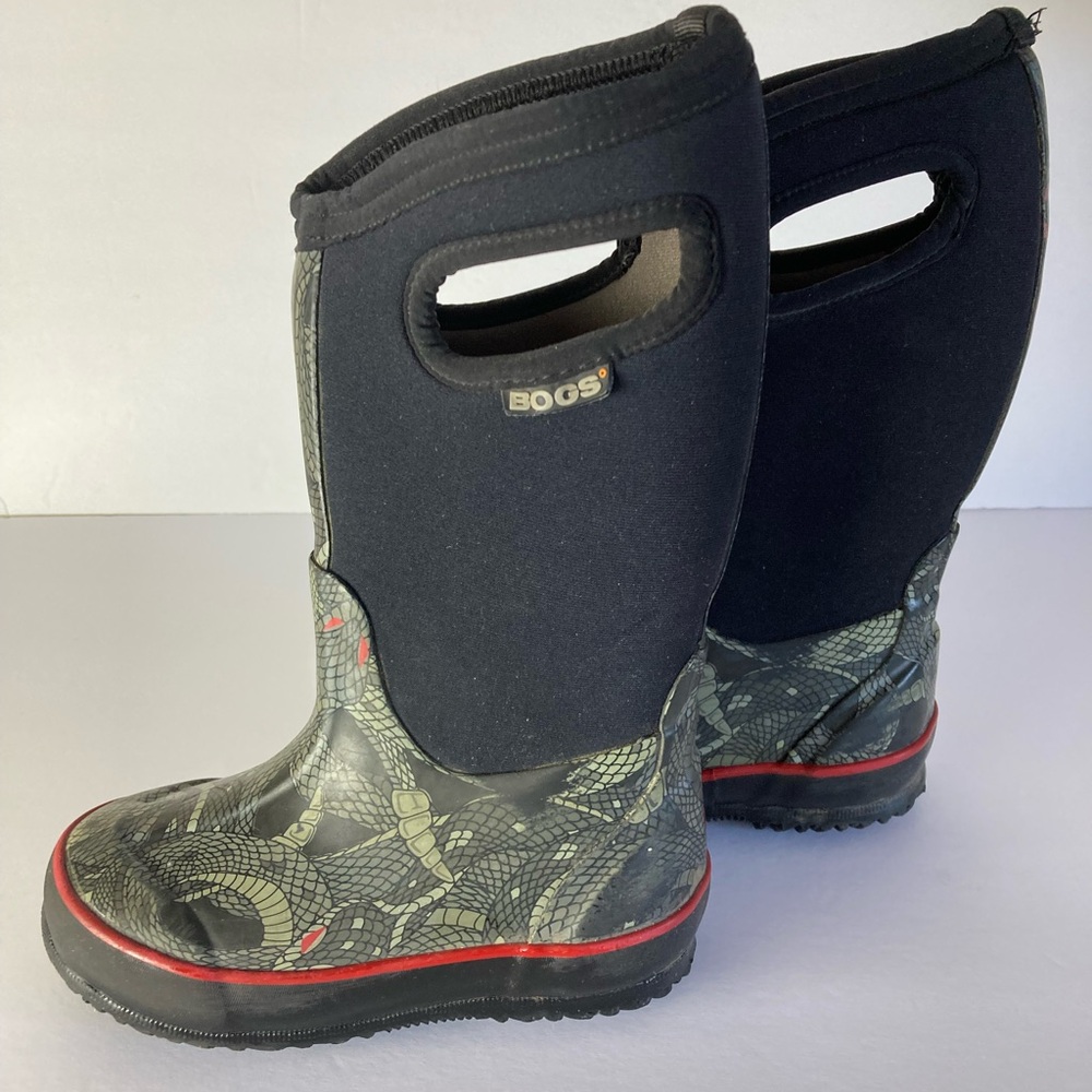 BOGS Kids' Classic Snake Winter Boots Black and Green Toddler Boy Size 11 - Picture 5 of 8